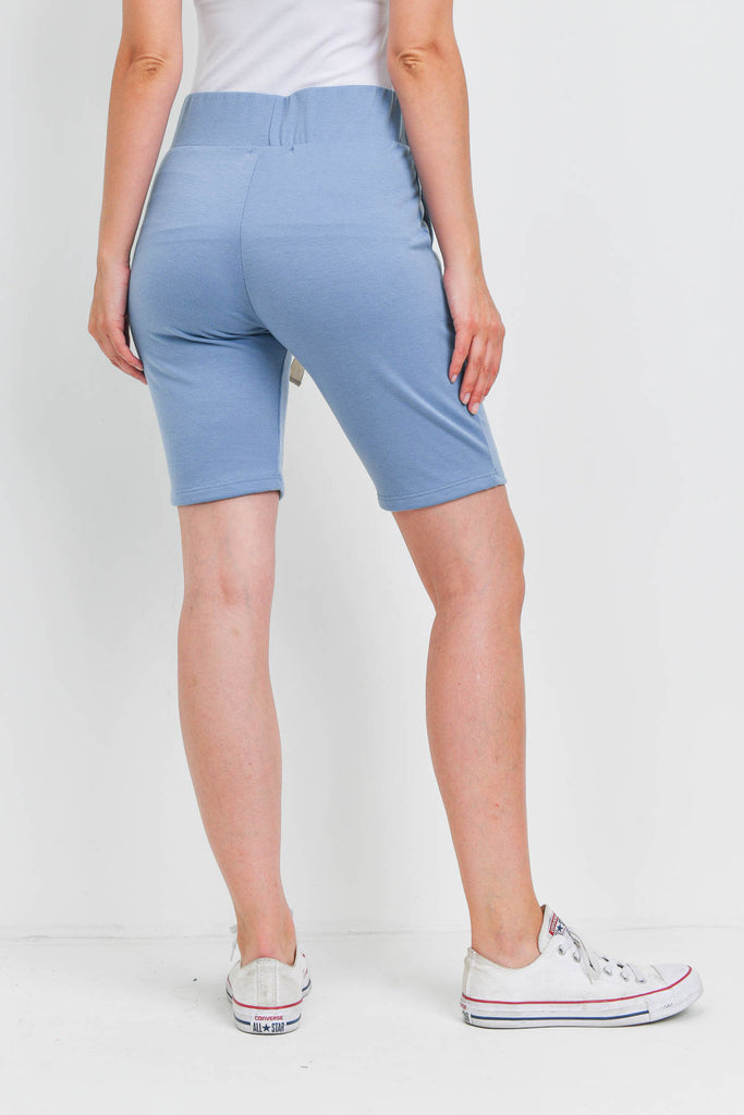 Solid Self Tie Shorts with Side Pockets