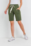 Solid Self Tie Shorts with Side Pockets