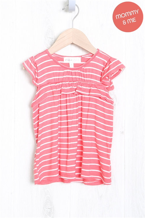 Kids Ruffled Sleeve Print Top