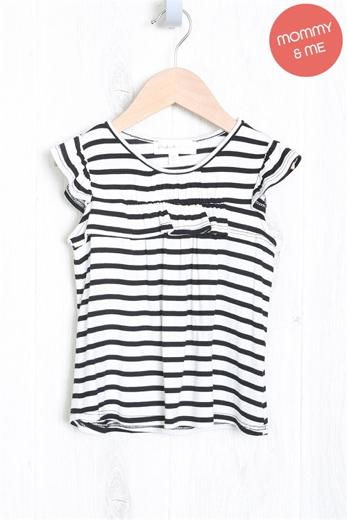 Kids Ruffled Sleeve Print Top