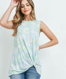 Sleeveless Print Knot Top Collection