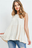 Tiered Ruffle Solid Tank Top