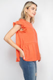 Tiered Ruffle Solid Swing Top