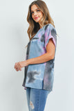 Reverse Cover Stitch Waffle Tie Dye Top