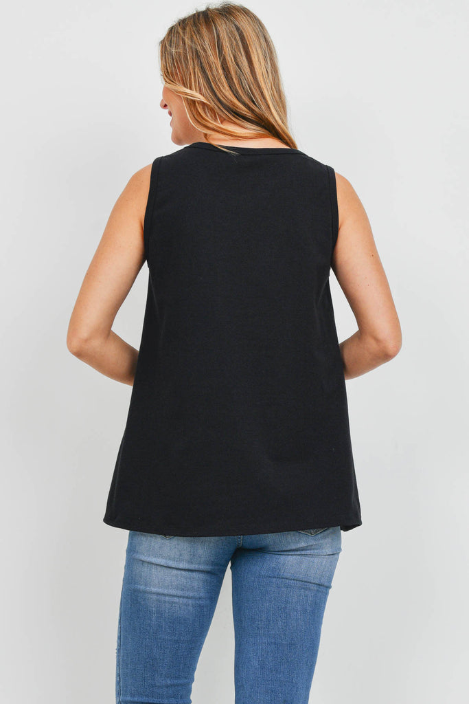 Round Neck Printed Tank Top