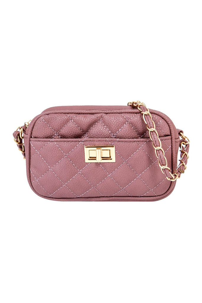 FASHION QUILTED CAMERA CROSSBODY BAG