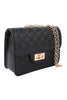 QUILTED DIAMOND LEATHER CROSS BODY BAG