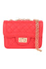 QUILTED DIAMOND LEATHER CROSS BODY BAG