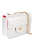 QUILTED DIAMOND LEATHER CROSS BODY BAG