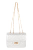 QUILTED DIAMOND LEATHER CROSS BODY BAG