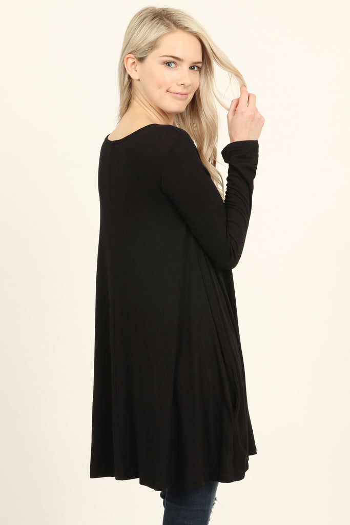 Long Sleeved Pocket Tunic Top