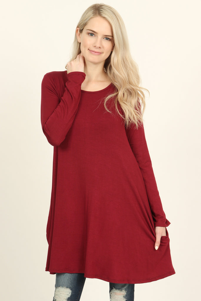 Long Sleeved Pocket Tunic Top