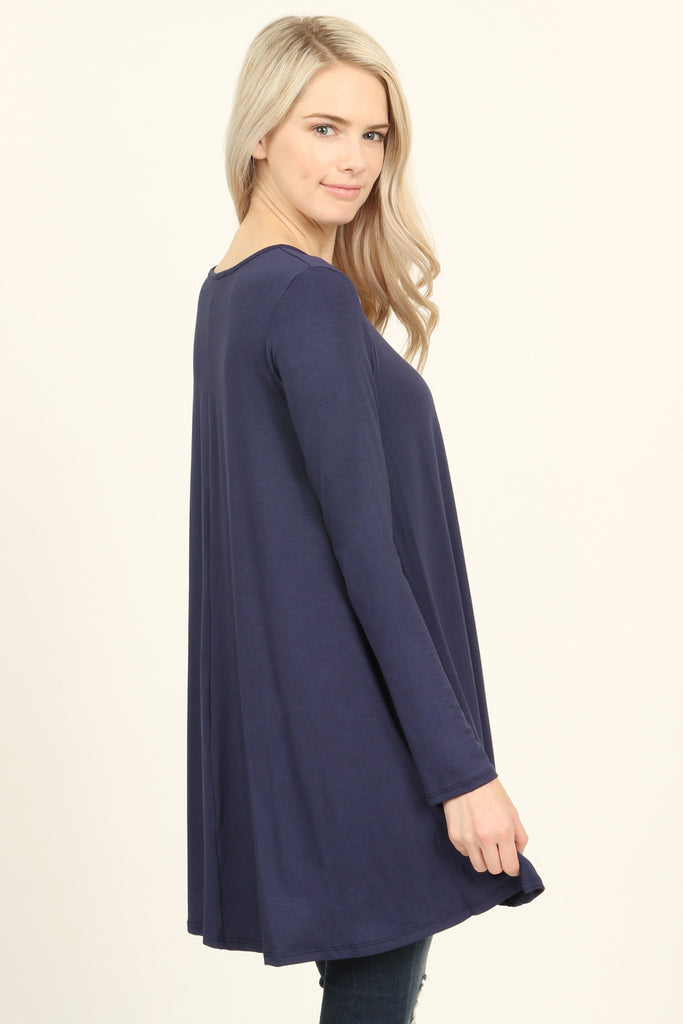 Long Sleeved Pocket Tunic Top
