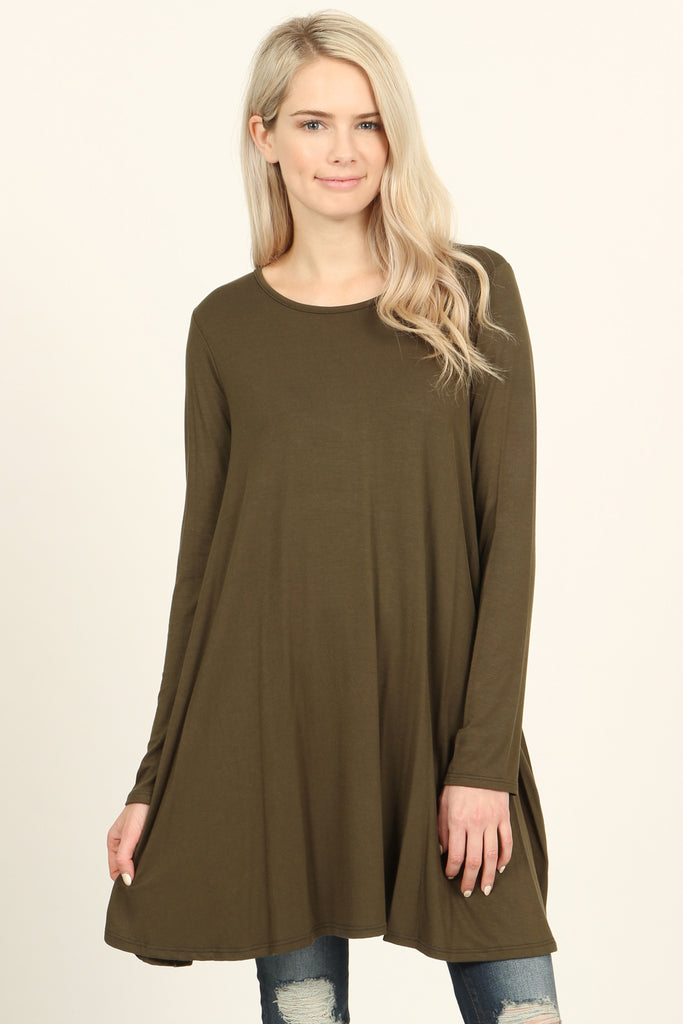 Long Sleeved Pocket Tunic Top