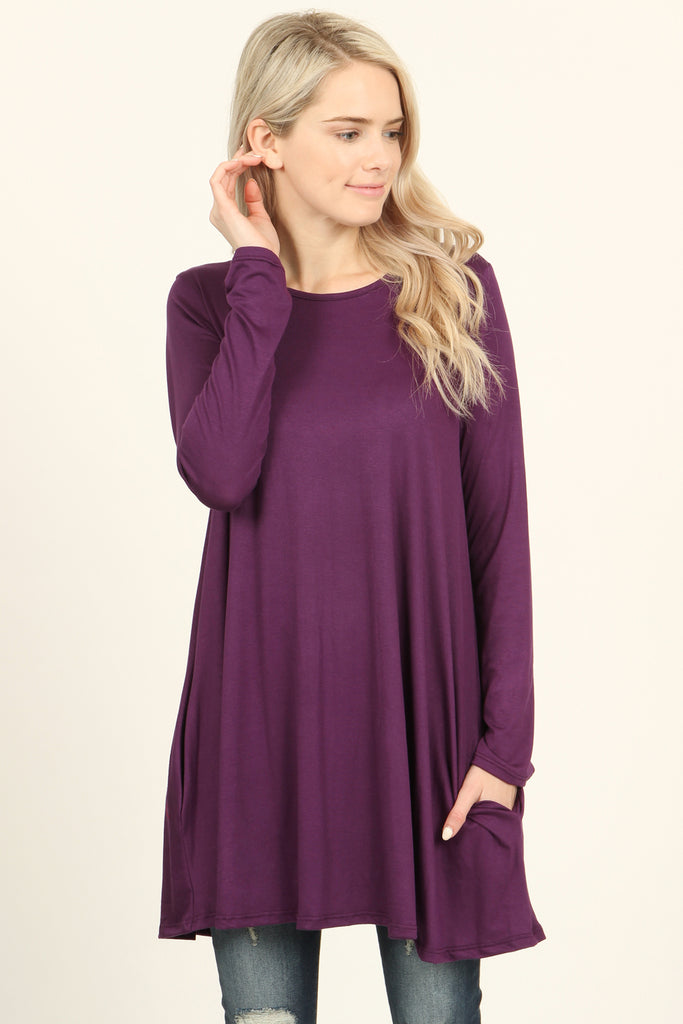 Long Sleeved Pocket Tunic Top