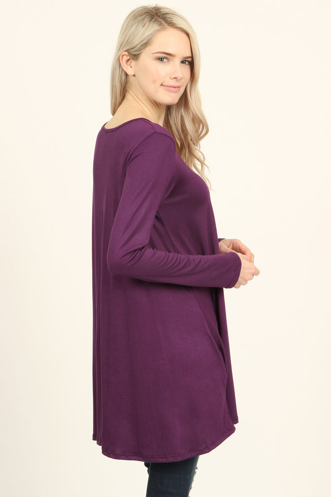 Long Sleeved Pocket Tunic Top