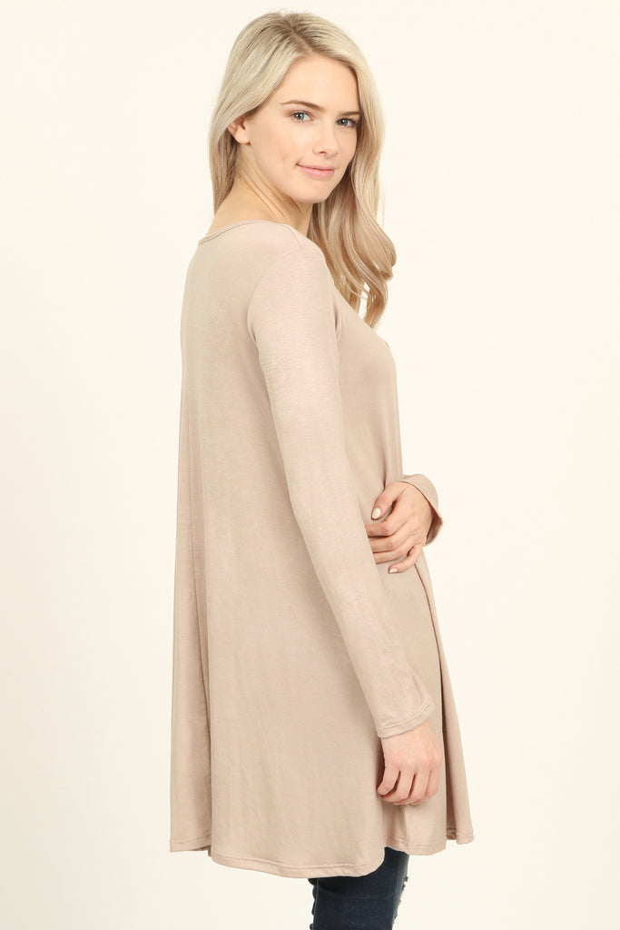 Long Sleeved Pocket Tunic Top