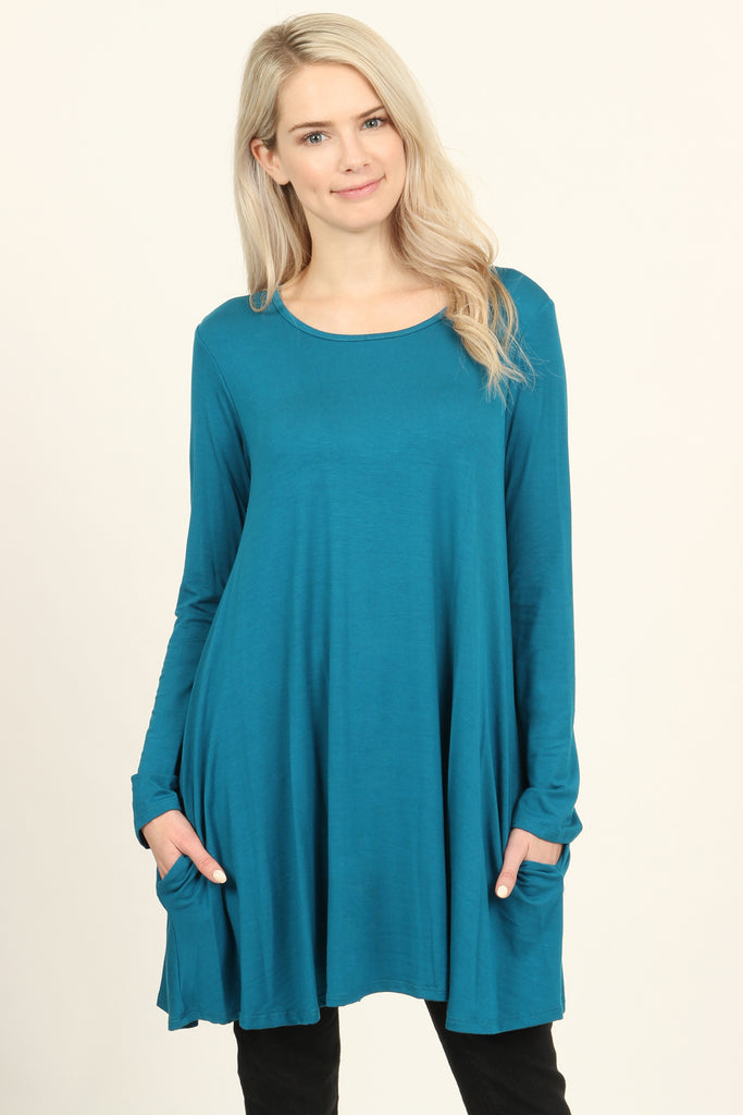 Long Sleeved Pocket Tunic Top
