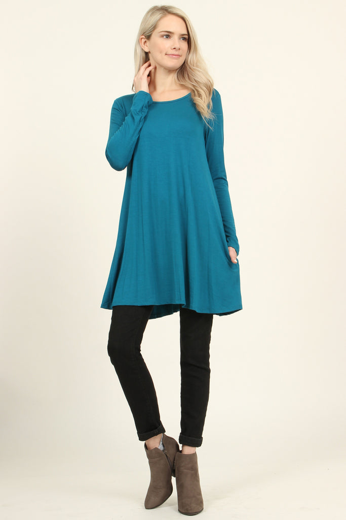 Long Sleeved Pocket Tunic Top