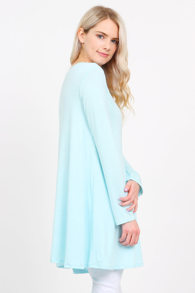 Long Sleeved Solid Tunic Top