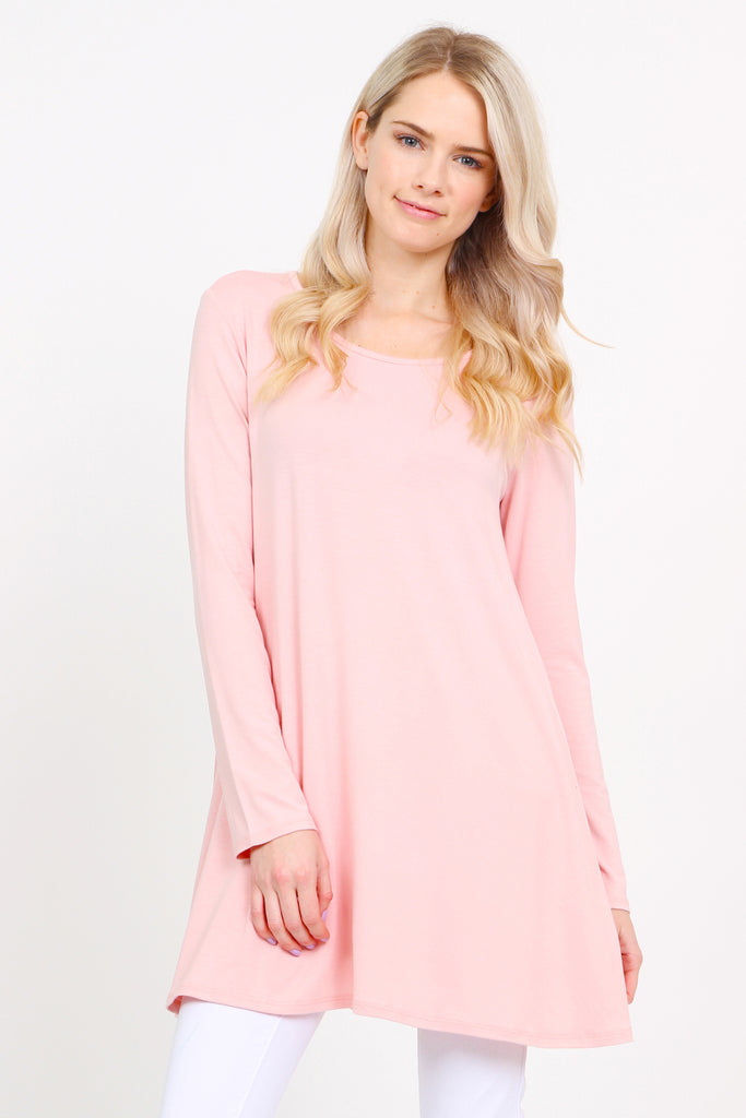 Long Sleeved Solid Tunic Top