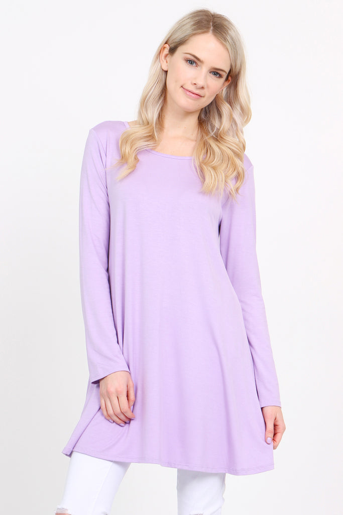 Long Sleeved Solid Tunic Top