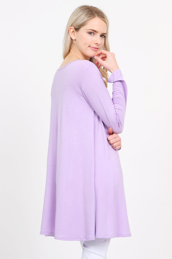 Long Sleeved Solid Tunic Top