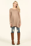 Long Sleeved Solid Tunic Top
