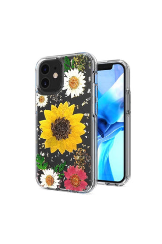 FOR iPHONE 12/PRO (6.1 ONLY) FLORAL GLITTER DESIGN CASE COVER