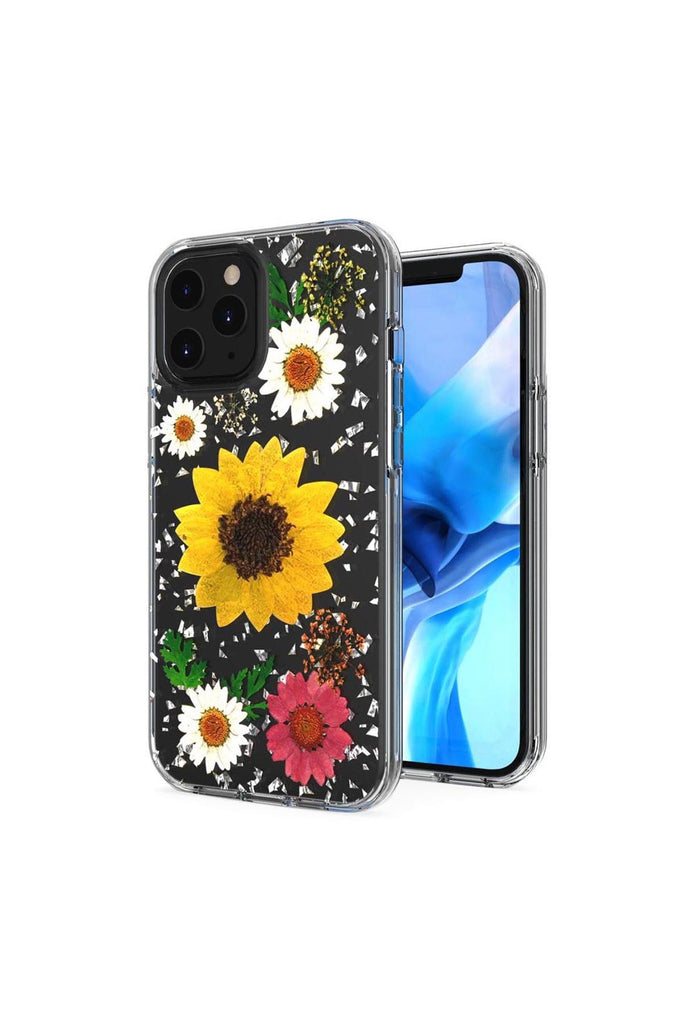 FOR iPHONE 12 PRO MAX 6.7 FLORAL GLITTER DESIGN CASE COVER