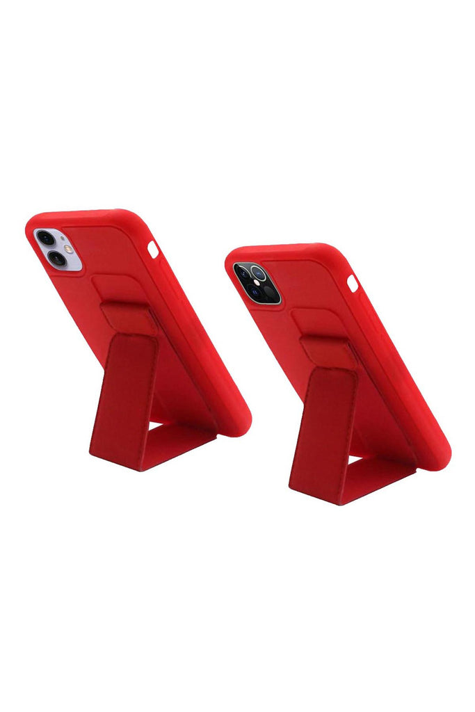 FOR iPHONE 12/PRO (6.1 ONLY) FOLDABLE MAGNETIC KICKSTAND VEGAN CASE COVER