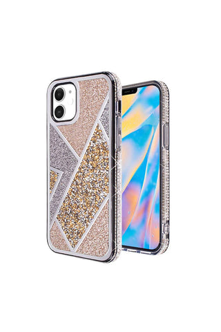 FOR iPHONE 12/PRO (6.1 ONLY) ELECTROPLATED DESIGN HYBRID CASE COVER