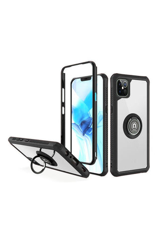FOR iPHONE 12/PRO (6.1 ONLY) RING MAGNETIC KICKSTAND HYBRID CASE COVER