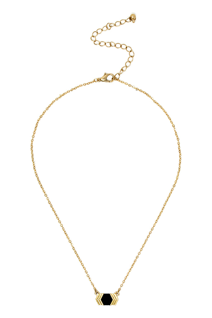 CHEVRON STONE CHAIN NECKLACE