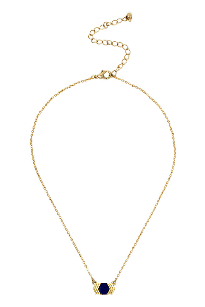 CHEVRON STONE CHAIN NECKLACE