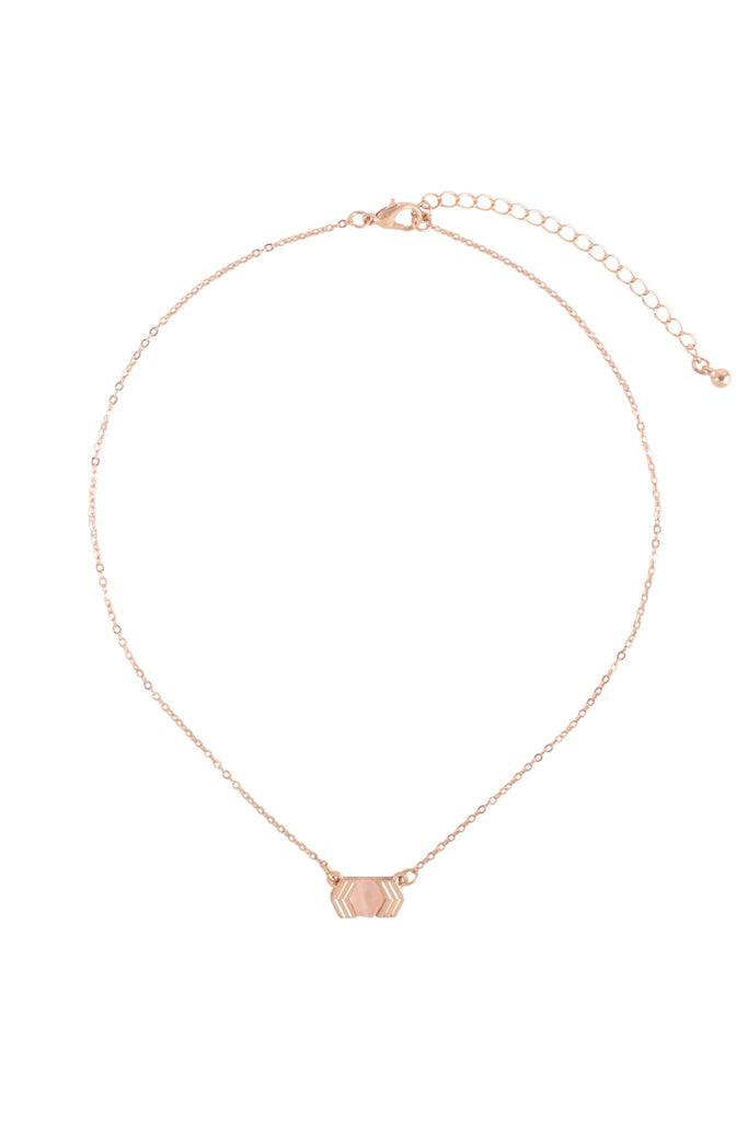 CHEVRON STONE CHAIN NECKLACE
