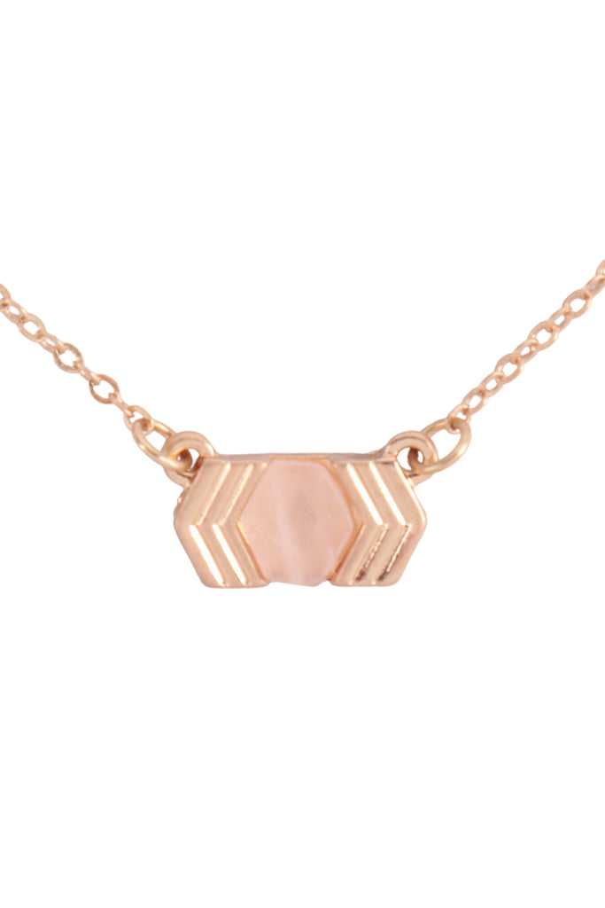 CHEVRON STONE CHAIN NECKLACE