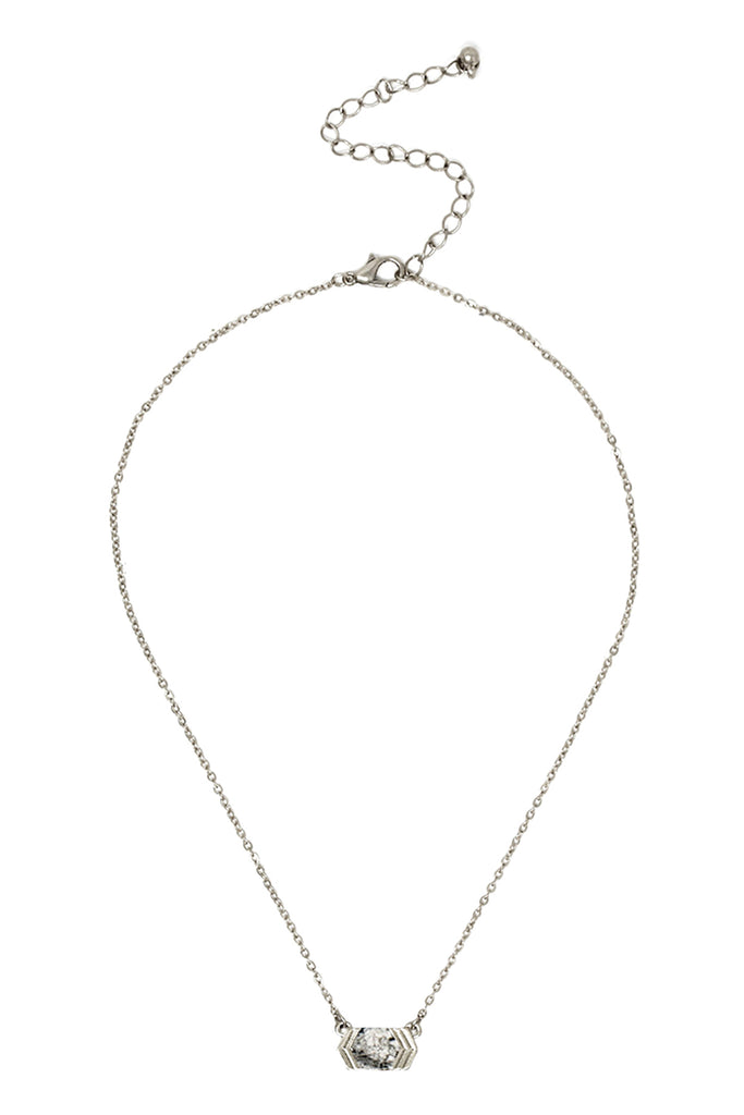 CHEVRON STONE CHAIN NECKLACE