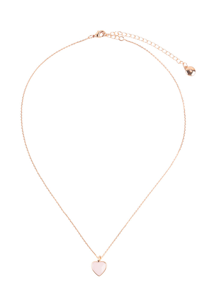 HEART COLOR RESIN CHARM PENDANT NECKLACE