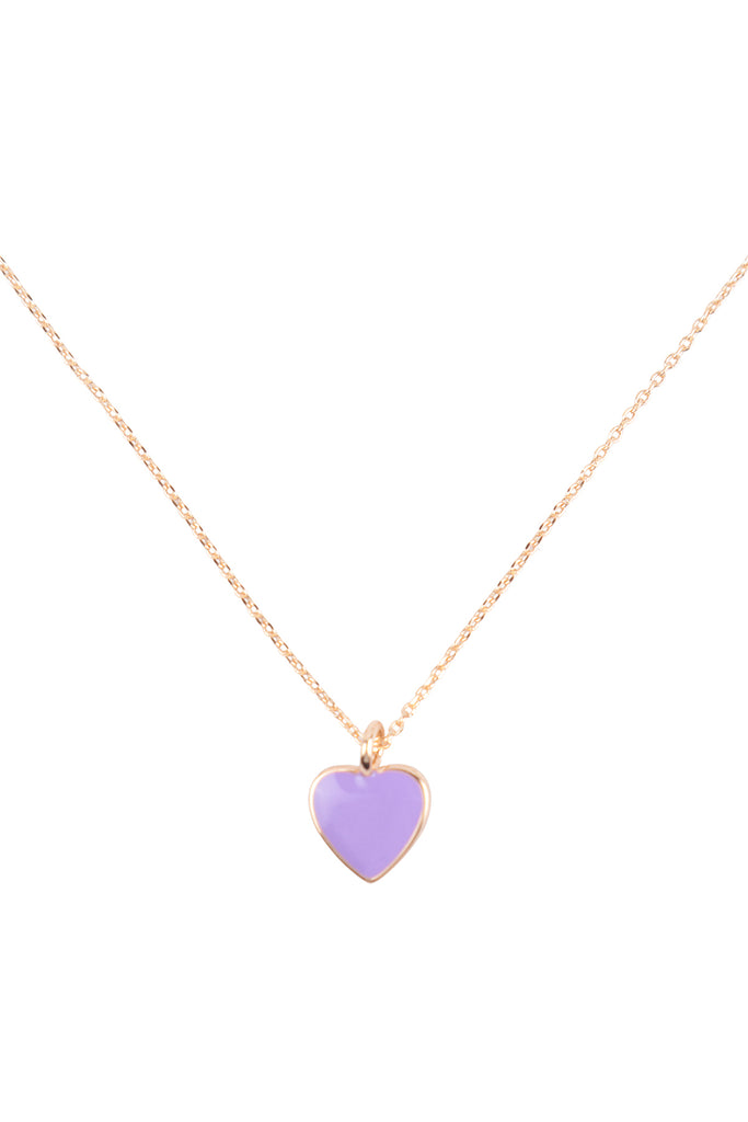 HEART COLOR RESIN CHARM PENDANT NECKLACE