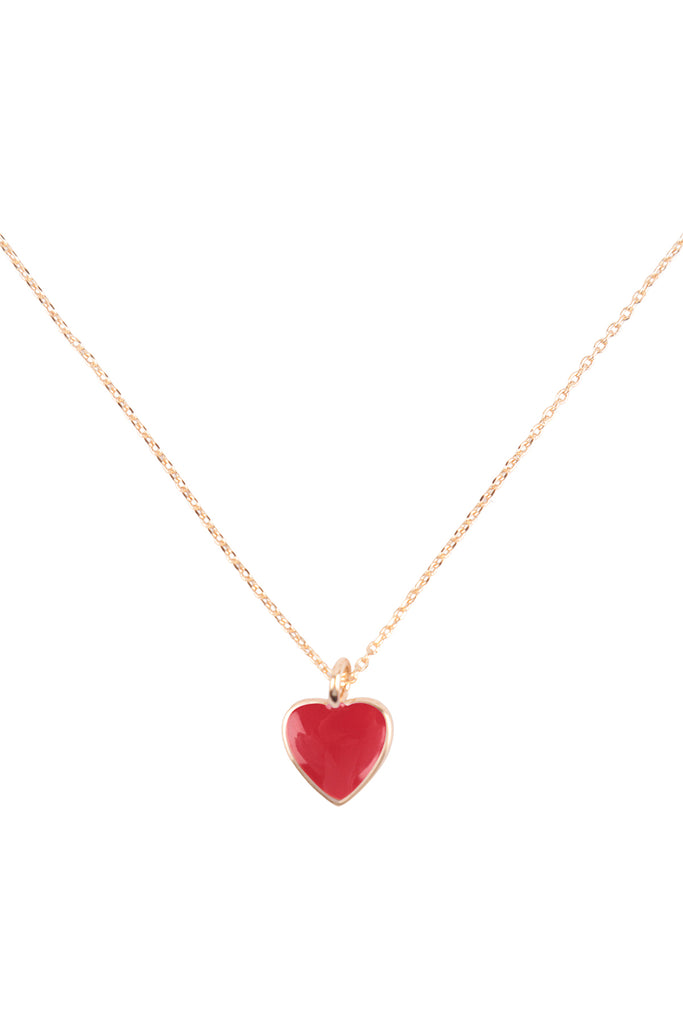 HEART COLOR RESIN CHARM PENDANT NECKLACE