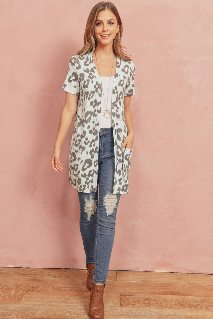Print Pocket Cardigan