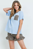 Solid Leopard Top and Short Set