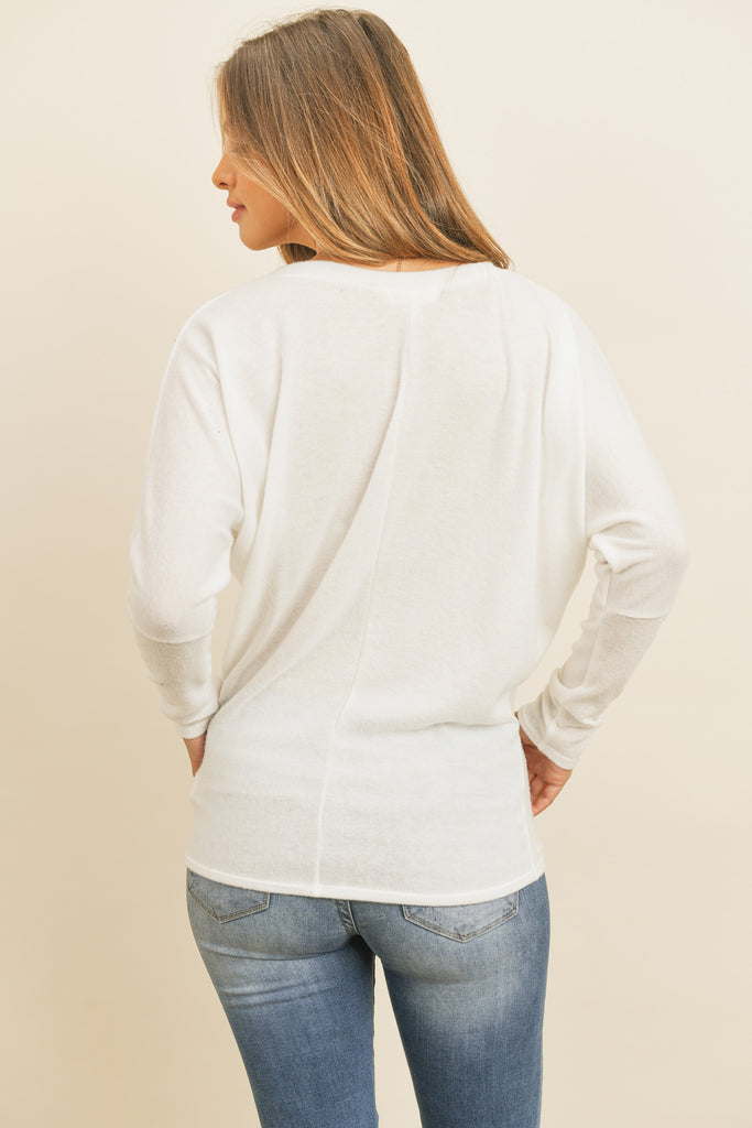 Long Sleeve Brushed Hacci Dolman Top