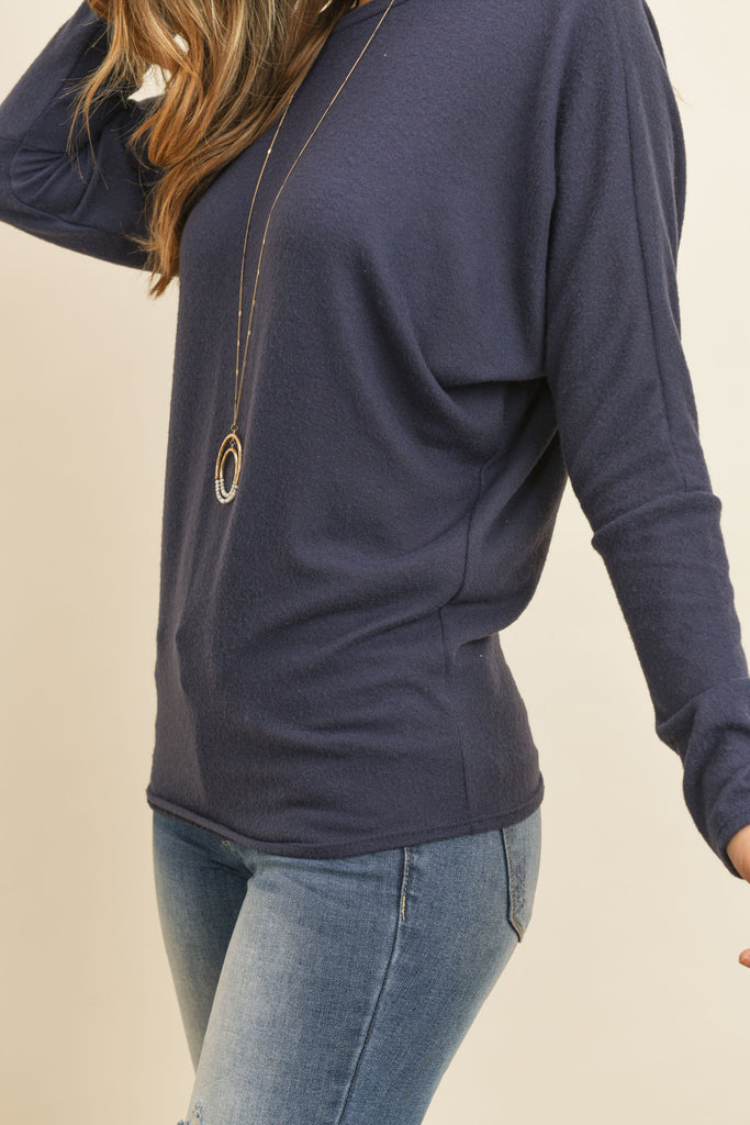 Long Sleeve Brushed Hacci Dolman Top
