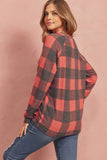 Terry Brushed Plaid Pullover