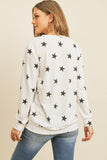 Star Print Long Sleeve Pullover