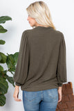 Puff Sleeve Brushed Hacci Top