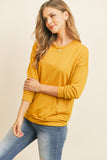Long Sleeve French Terry Top With Kangaroo Pocket
