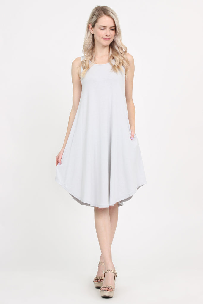 Sleeveless Pocket Swing Dress